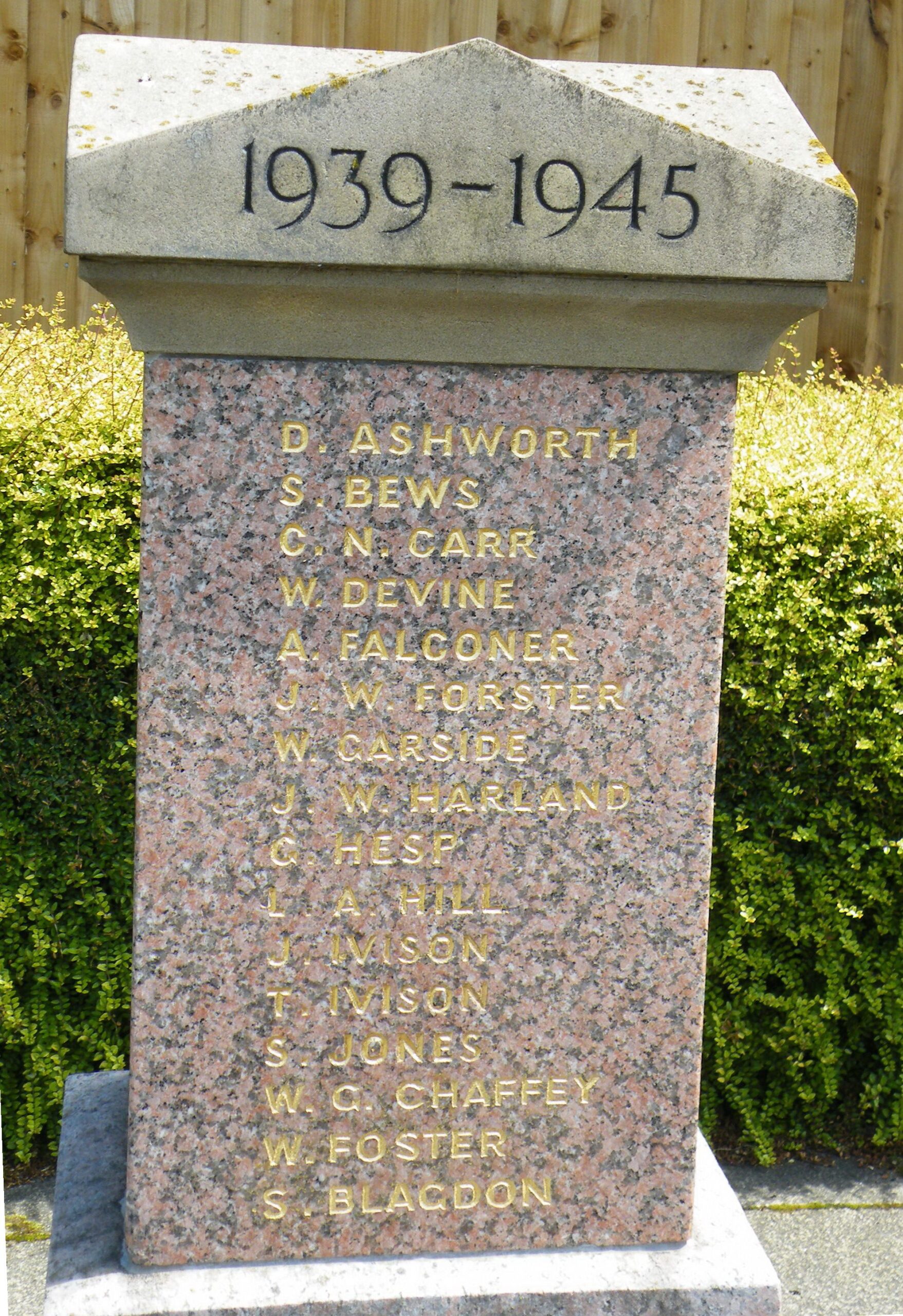 Pillars 1939-45 St. Mary Magdalene Churchyard - NEWMP